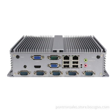 Industrial Box PC with CPU Intel 1037u with 10*RS232 2*VGA